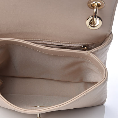 Chanel Grained Calfskin Small Chevron Chic Top Handle Flap Beige 7 of 10