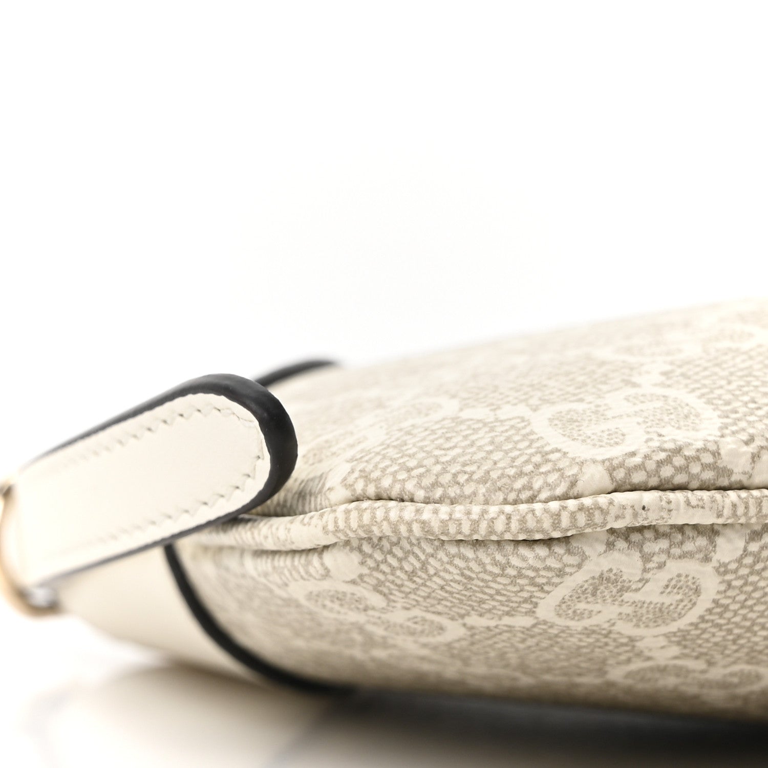 Gucci GG Monogram Calfskin Small Emblem Shoulder Bag Beige Mystic White 17 of 19