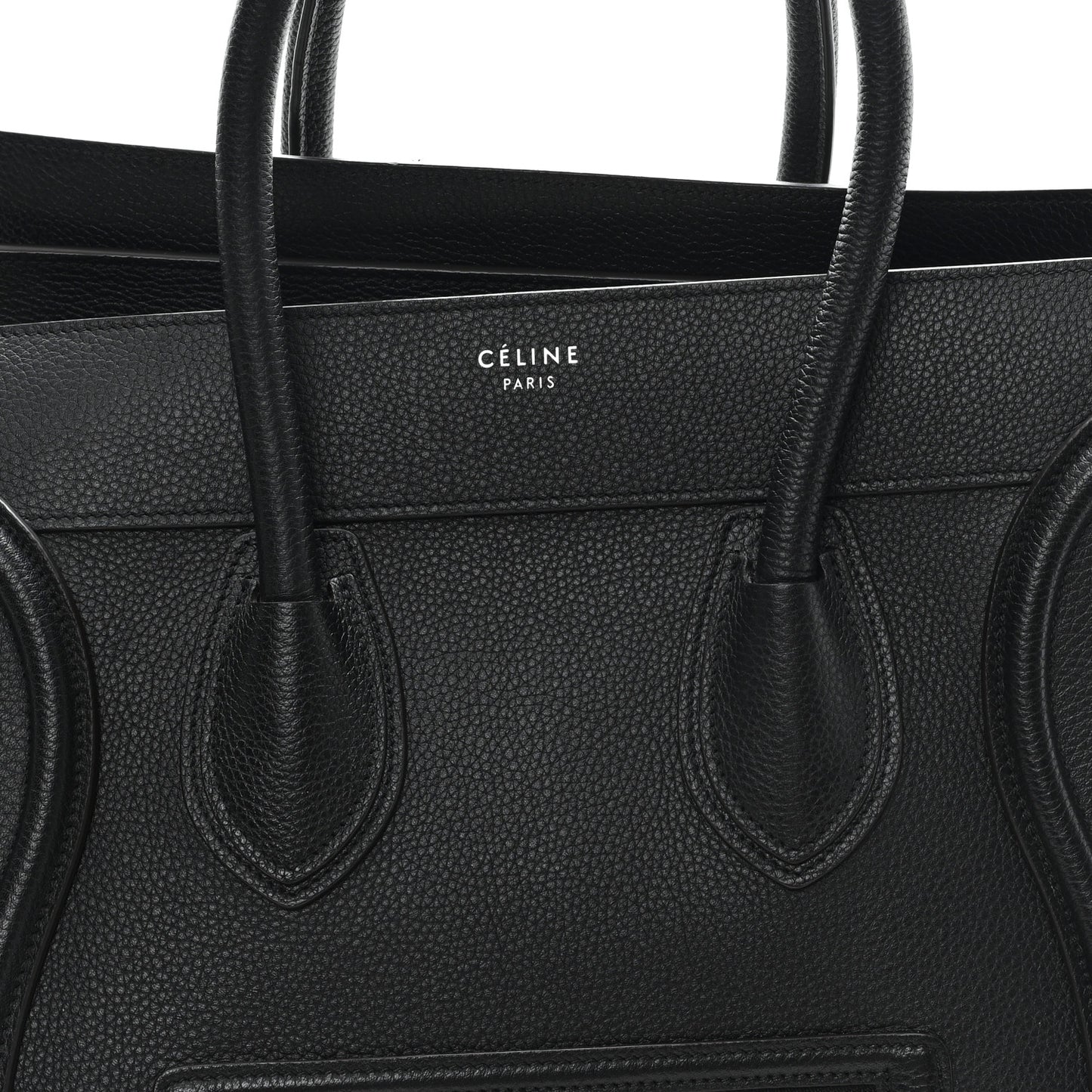 Drummed Calfskin Mini Luggage Black