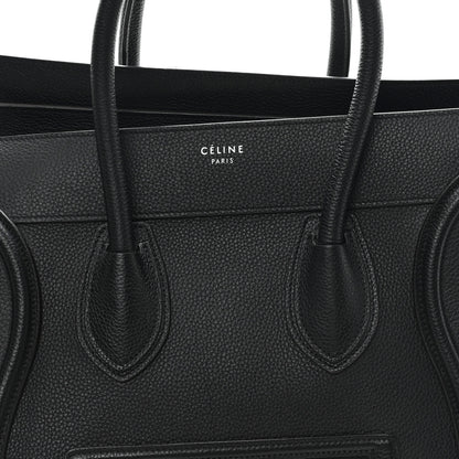 Celine Drummed Calfskin Mini Luggage Black 7 of 10