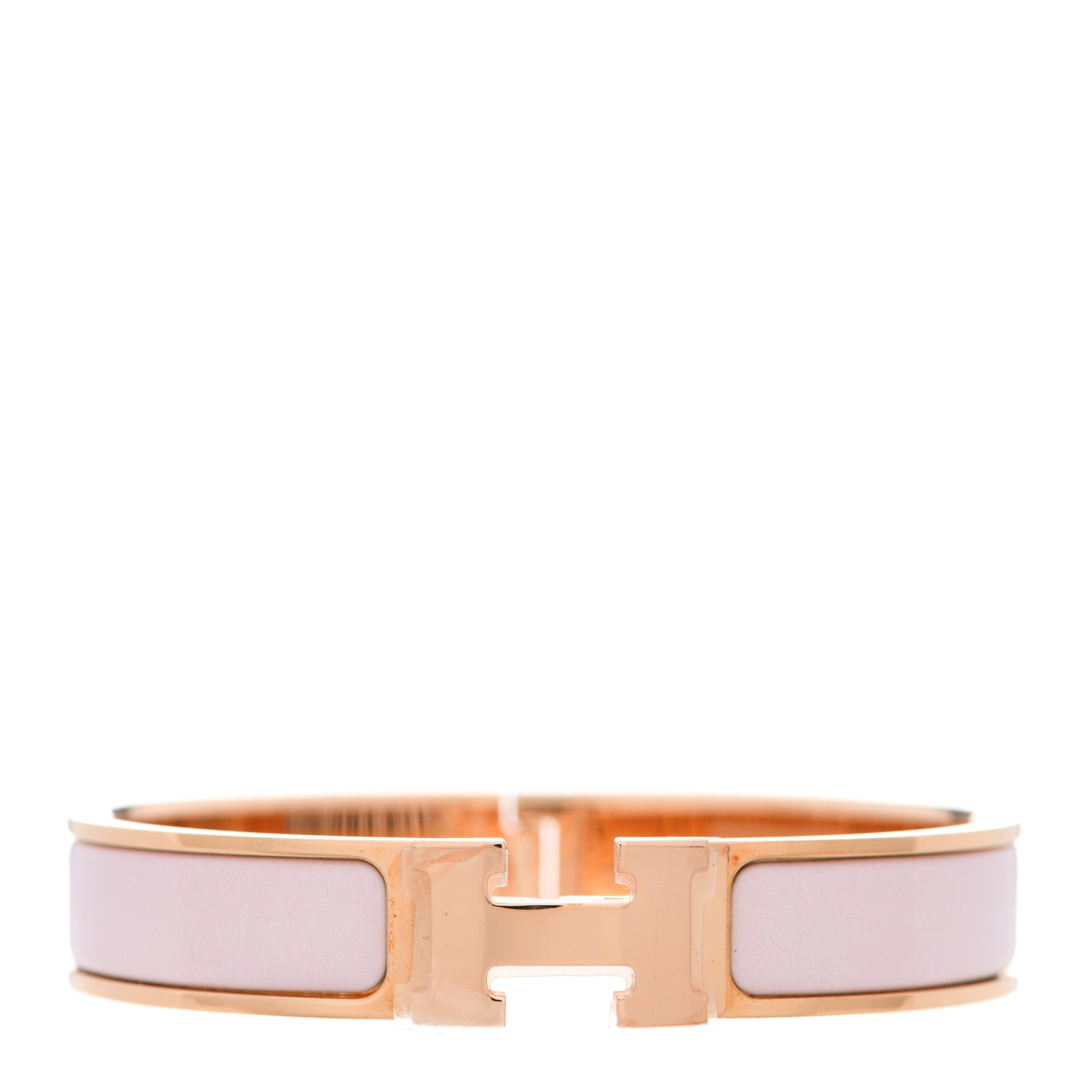 Hermes Enamel Narrow Clic Clac H Bracelet GM Rose Candeur 1 of 7