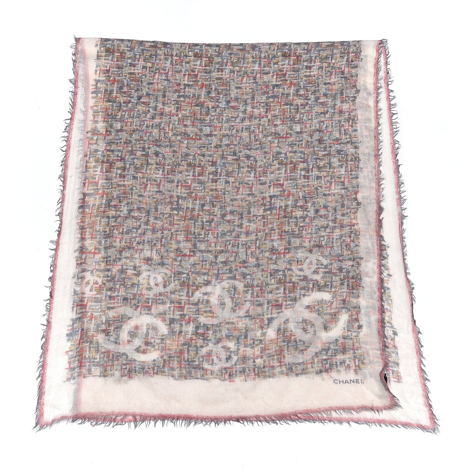 Chanel Cashmere Silk CC Scarf Multicolor 3 of 5