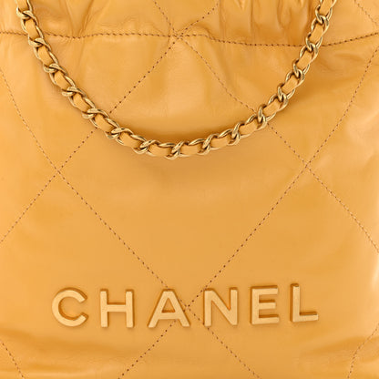 Chanel Shiny Calfskin Quilted Mini Chanel 22 Yellow 8 of 10