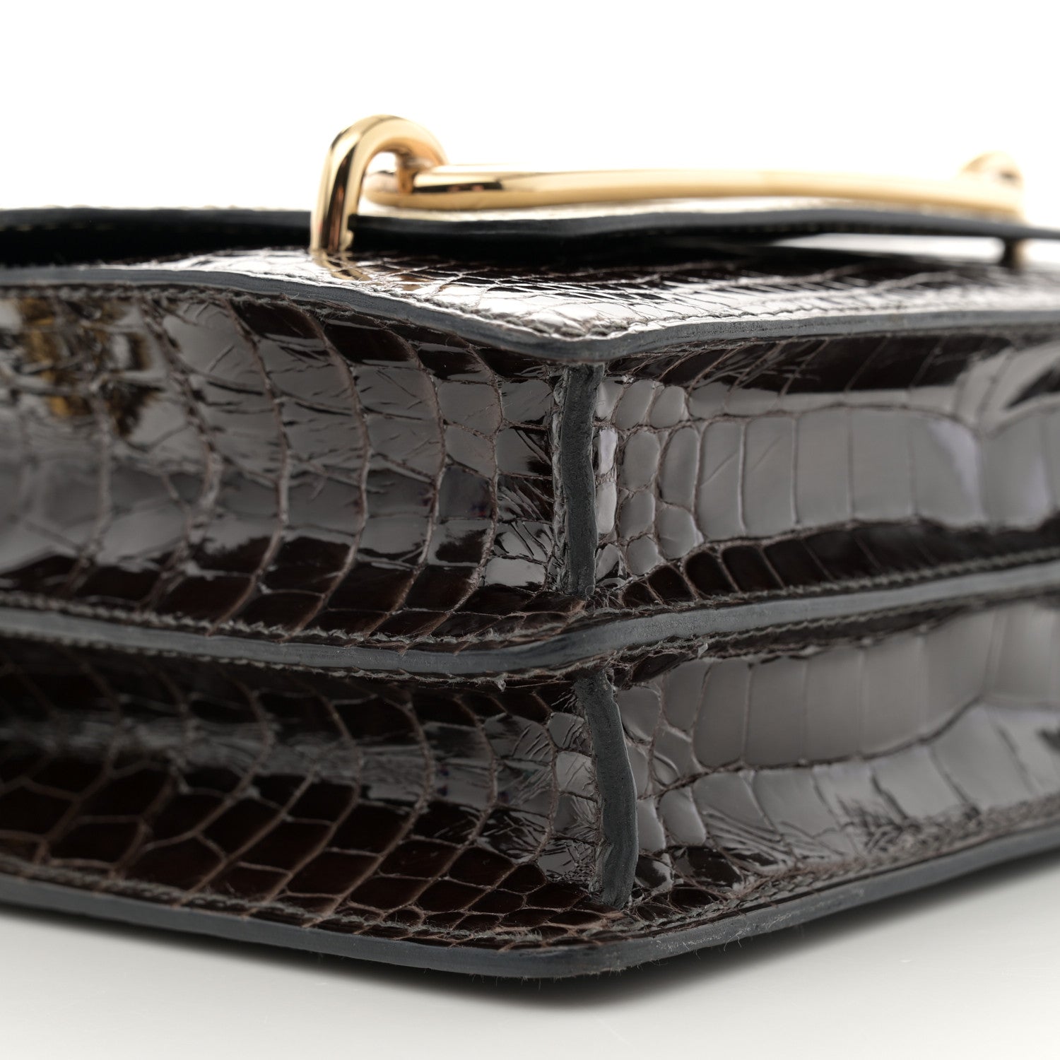 Hermes Shiny Alligator Matte Alligator Mini Sac Roulis Macassar Beton 9 of 11