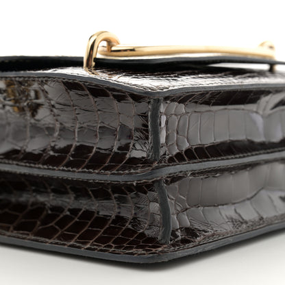 Hermes Shiny Alligator Matte Alligator Mini Sac Roulis Macassar Beton 9 of 11