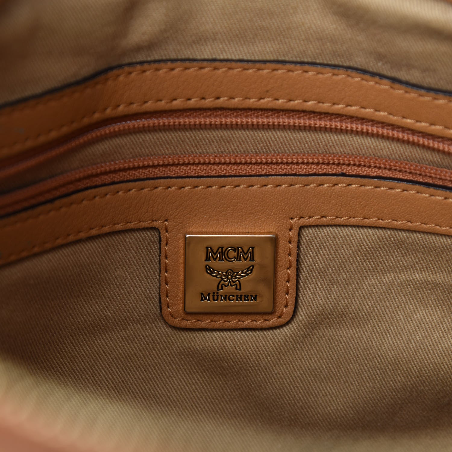 MCM Visetos Medium Essentials Shopper Tote Cognac 18 of 21