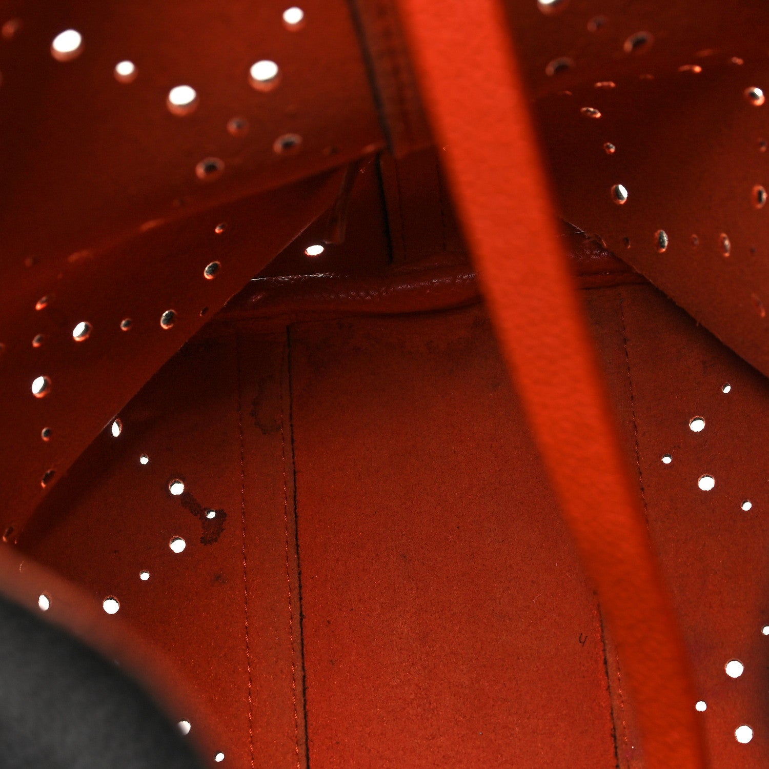 Chanel Caviar Perforated Drawstring CC Bag Black Orange 15 of 15