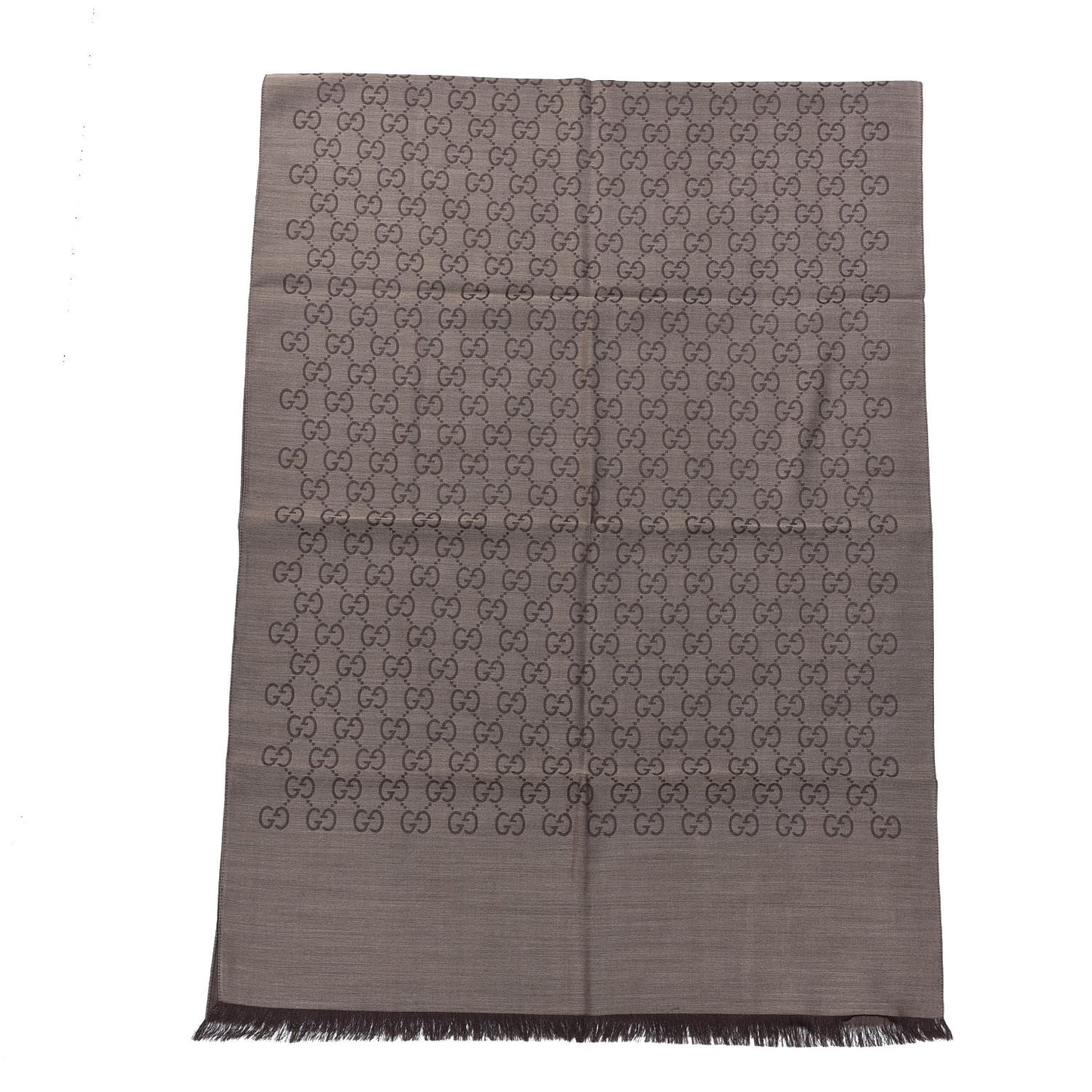Wool Silk GG Monogram GGNat Scarf Rope Dark Brown