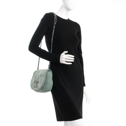 Chanel Iridescent Calfskin Glint Flap Green 2 of 8