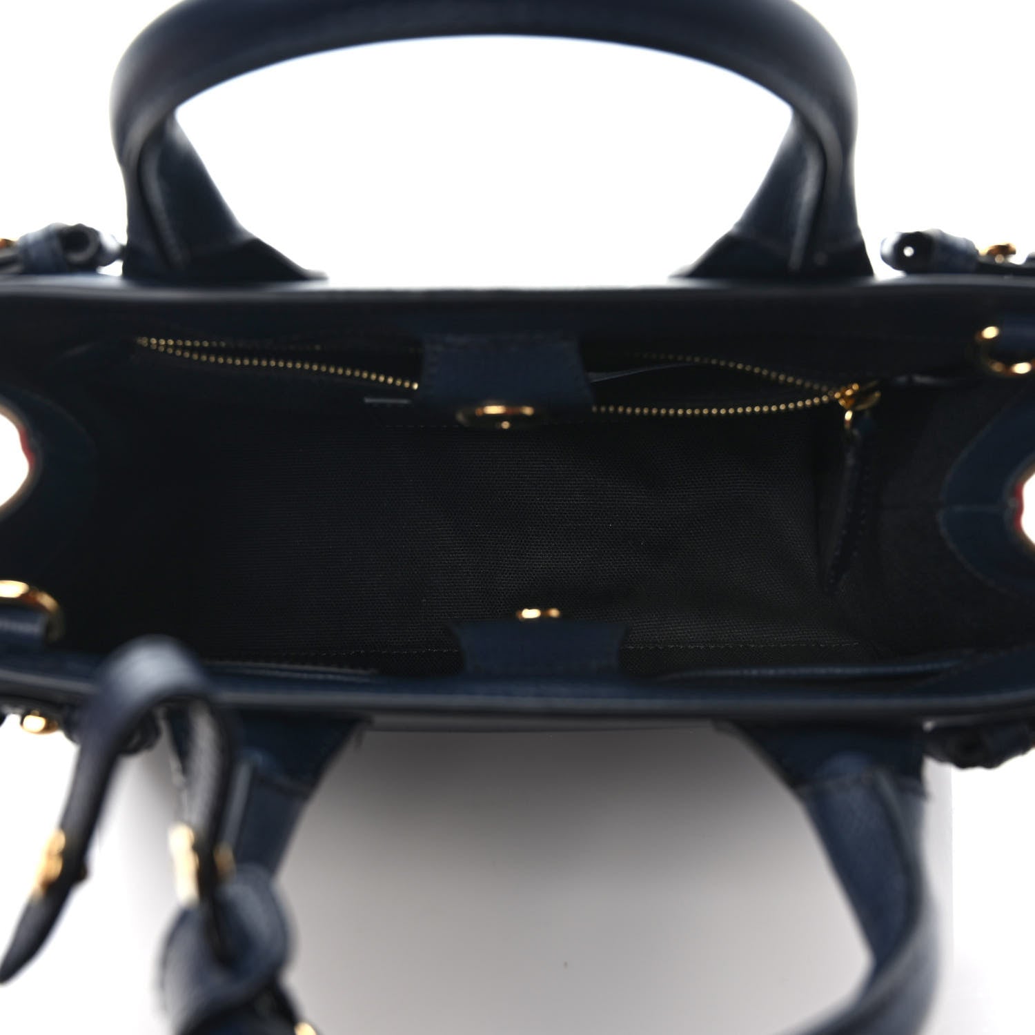 Burberry Derby Calfskin House Check Small Banner Tote Ink Blue 5 of 9