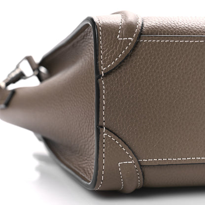 Celine Drummed Calfskin Nano Luggage Souris 8 of 9