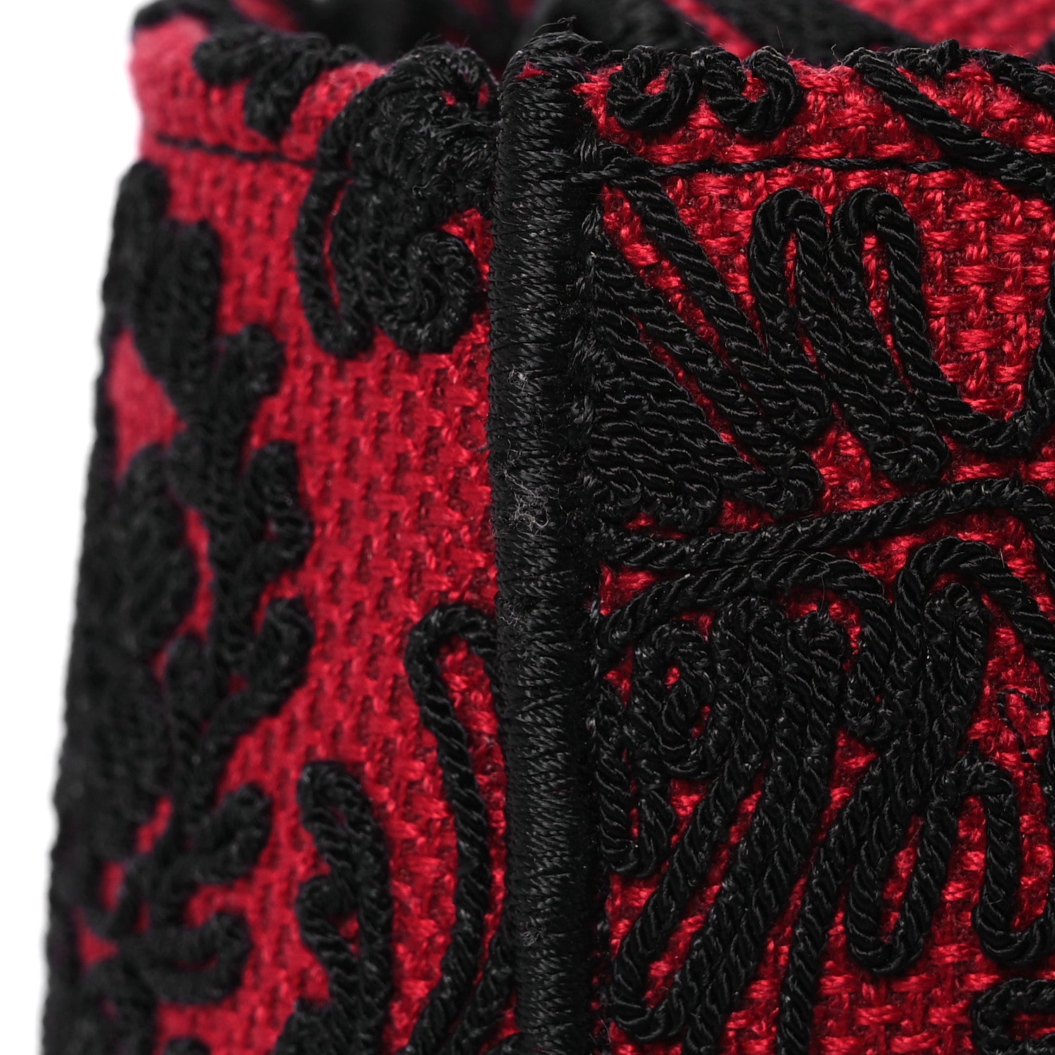 Christian Dior Canvas Embroidered Ornamental Cornely Medium Lady D-Lite Red Black 12 of 16