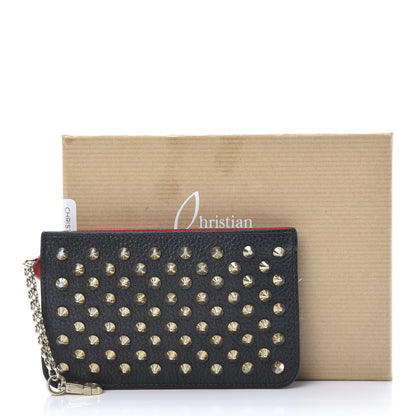 Christian Louboutin Calfskin Empire Panettone Spikes Key Ring Pouch Black 13 of 13