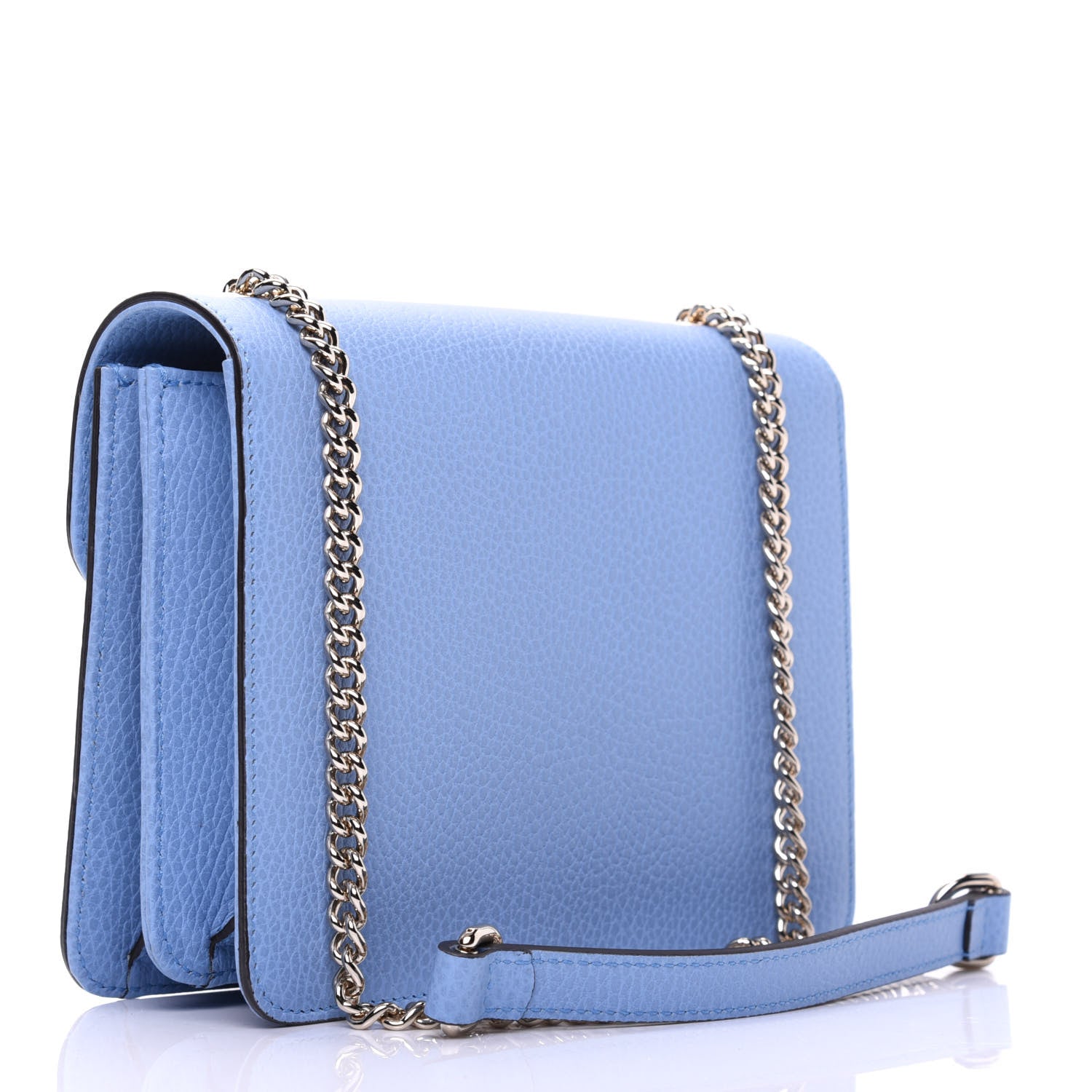 Gucci Dollar Calfskin Small Interlocking G Shoulder Bag Mineral Blue 3 of 15