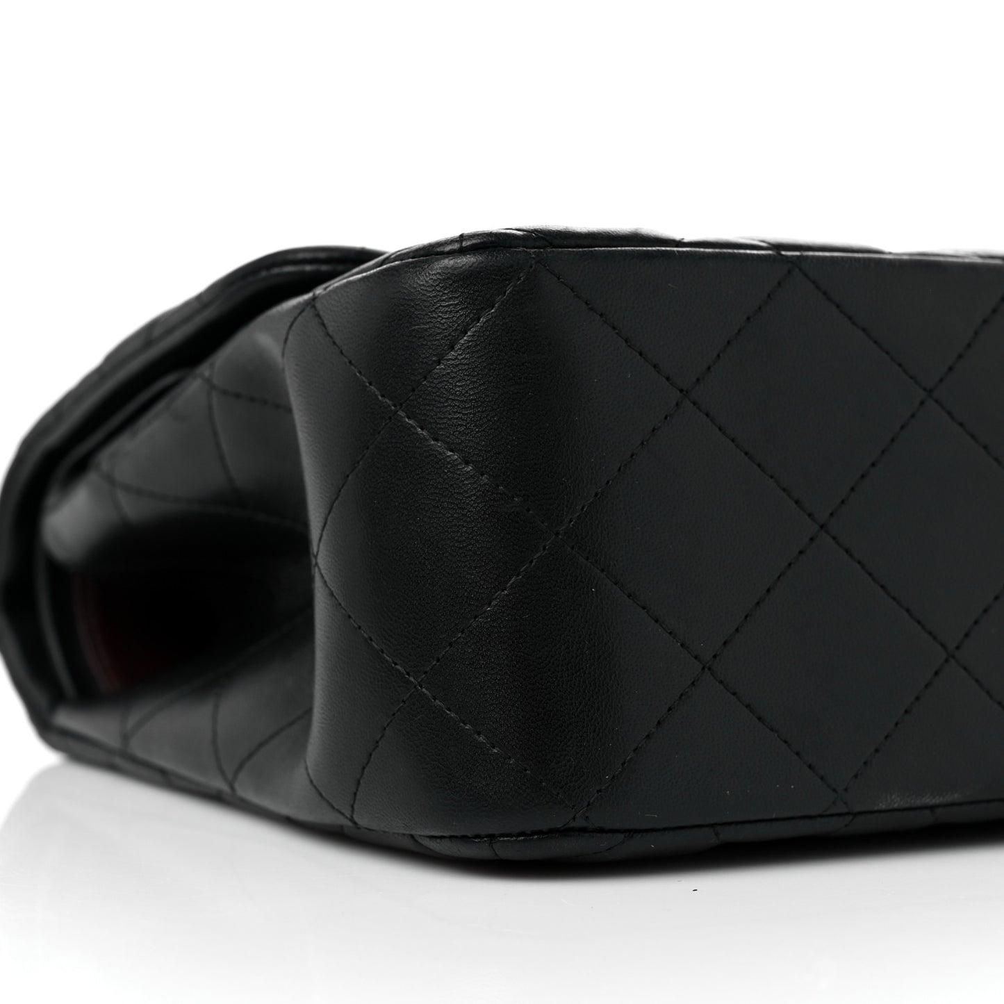 Lambskin Quilted Jumbo Double Flap Black