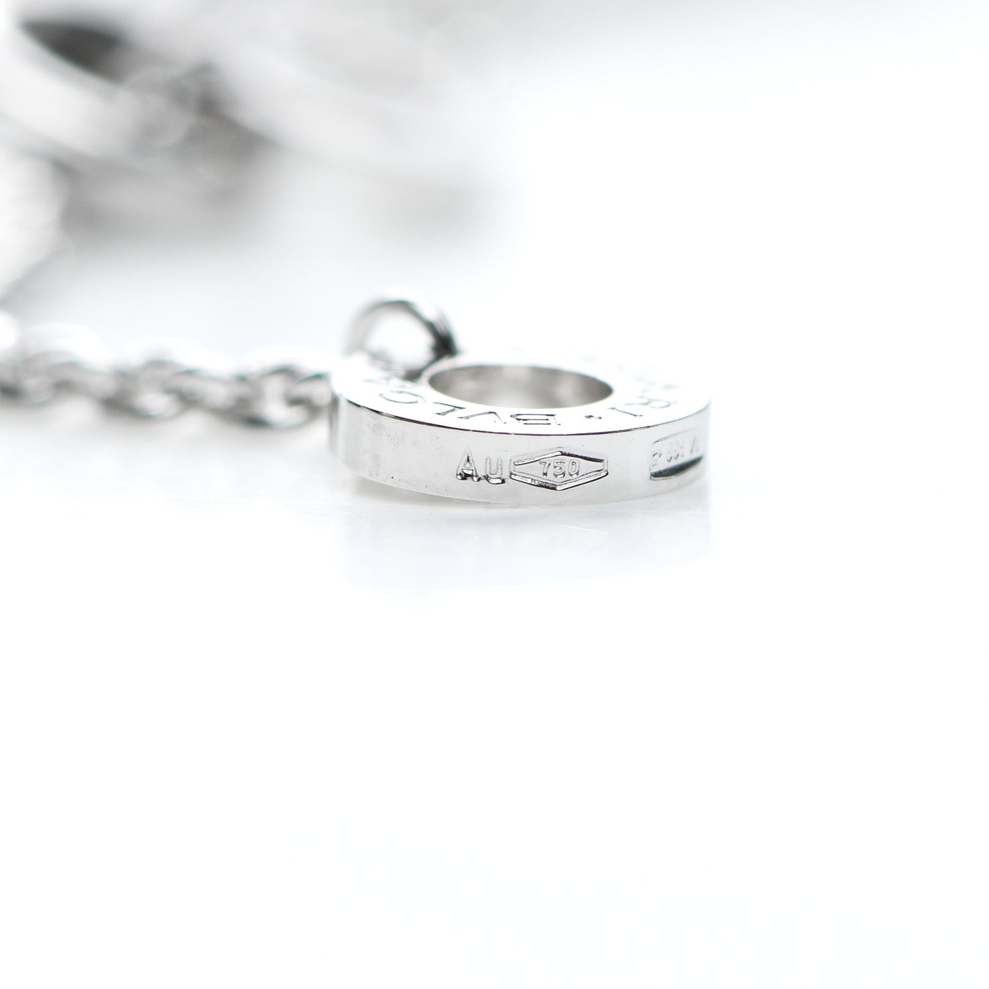 18K White Gold Diamond B.Zero1 Pave Pendant Necklace