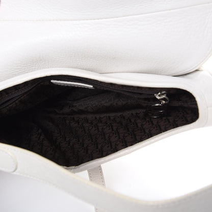 Christian Dior Calfskin Embroidered Romantic Flowers Saddle Bag White 5 of 12