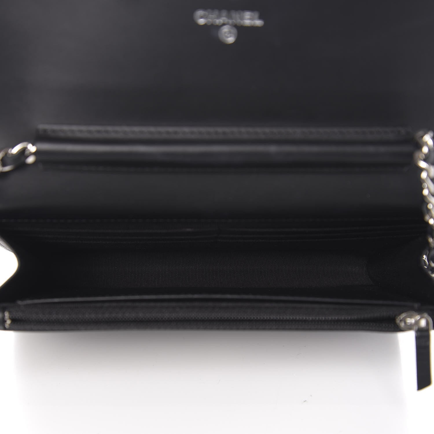 Chanel Patent Quilted Wallet On Chain WOC Black 5 of 11