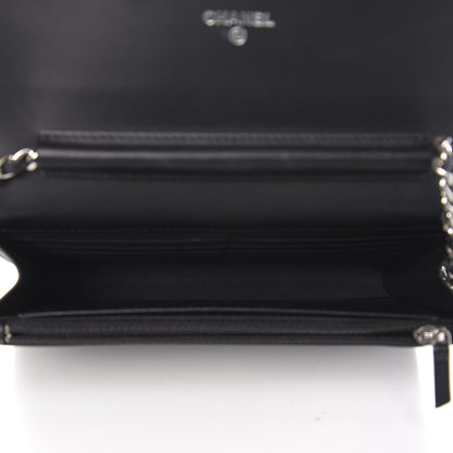 Chanel Patent Quilted Wallet On Chain WOC Black 5 of 11