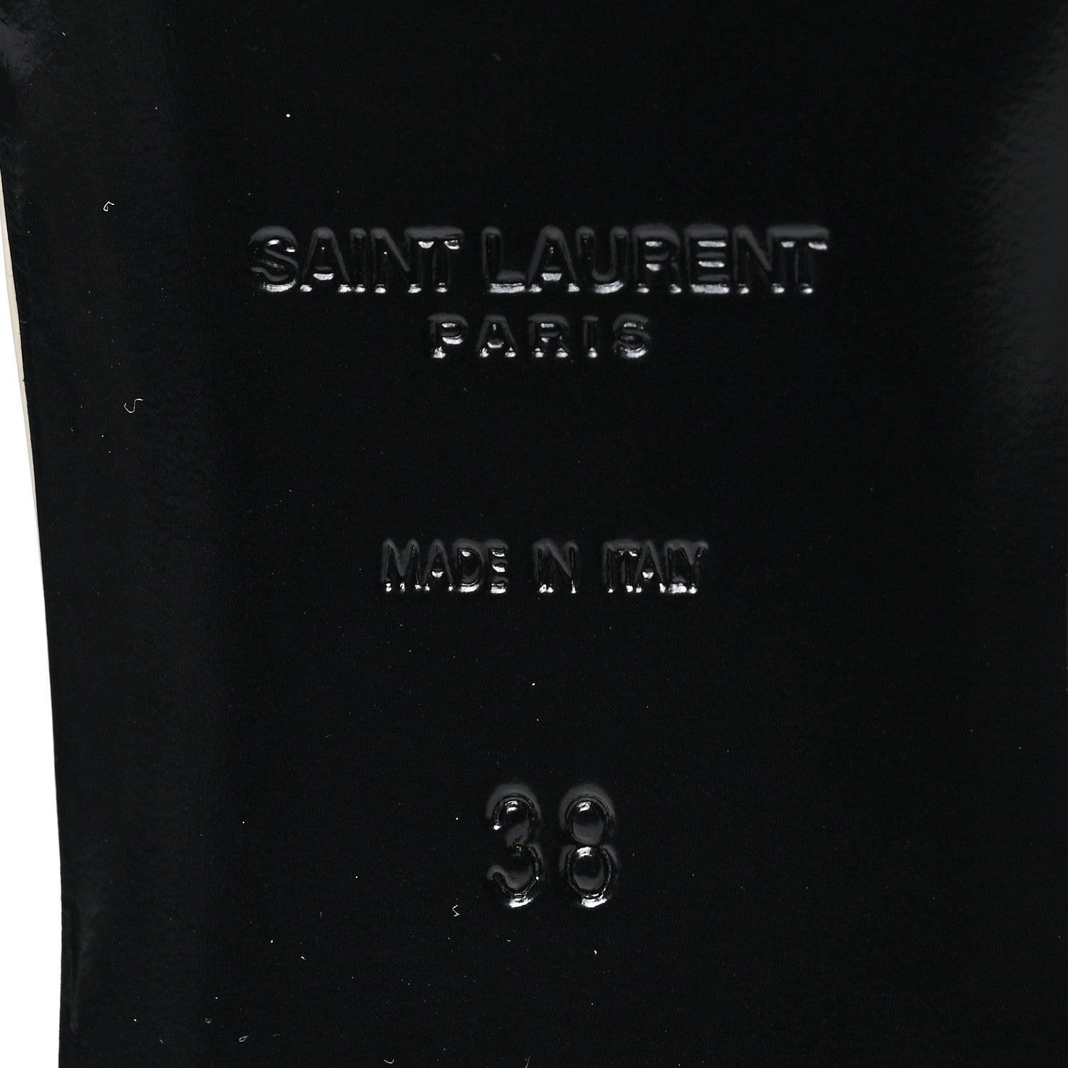 Saint Laurent Patent Calfskin Nu Pied 05 Slide Sandals 38 Off White 6 of 7