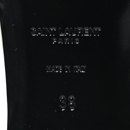 Saint Laurent Patent Calfskin Nu Pied 05 Slide Sandals 38 Off White 6 of 7