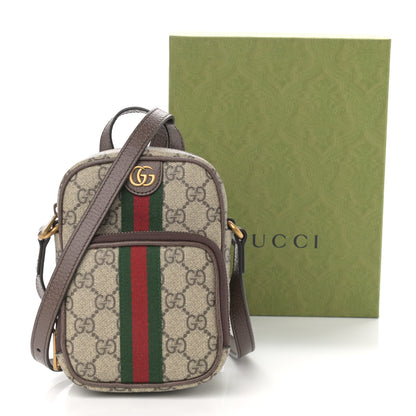 Gucci GG Supreme Monogram Web Mini Ophidia Double Zip Messenger Bag Beige New Acero 11 of 11