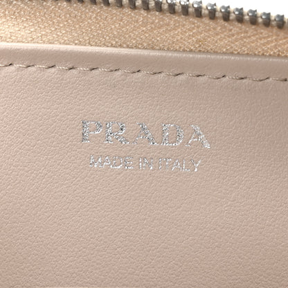 Prada Saffiano Metal Zip Around Keychain Cipria 6 of 9