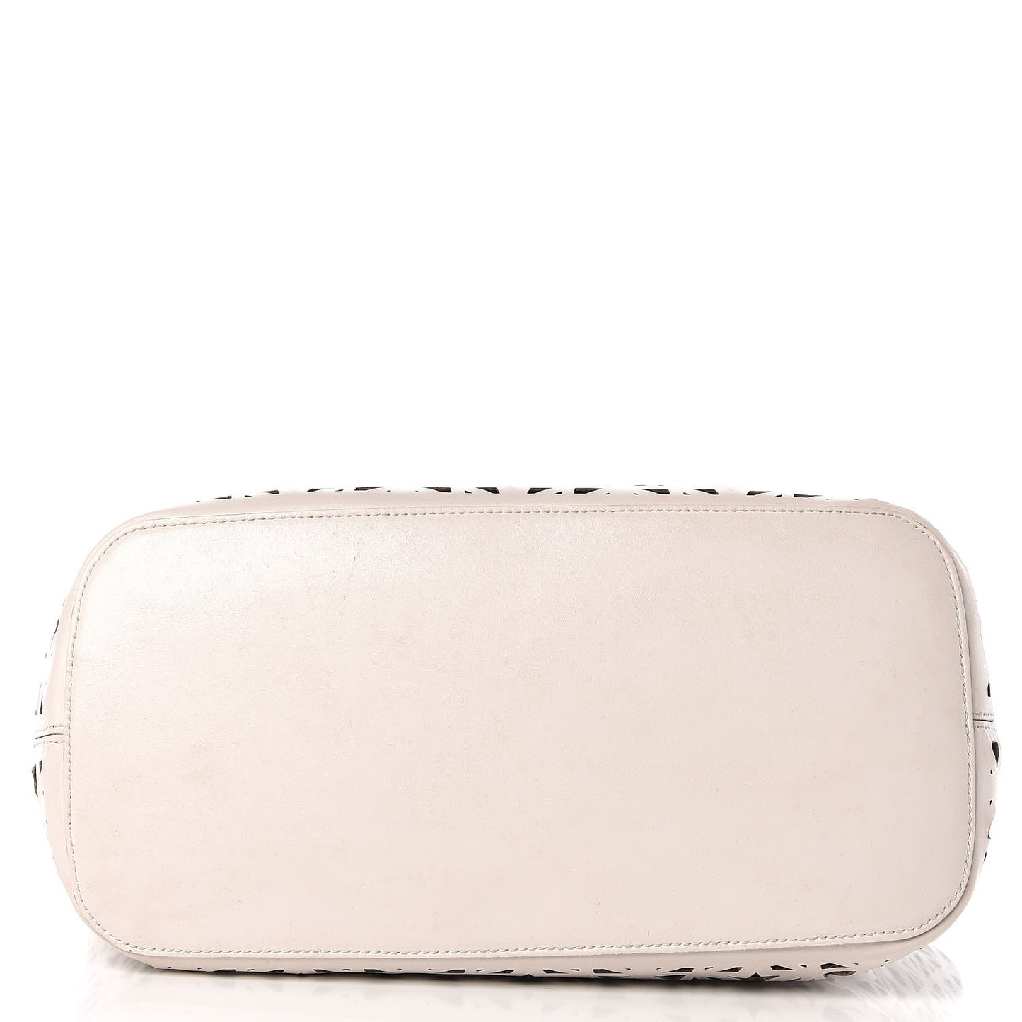 Calfskin Lazer Cut Medium Antigona Tote White Black