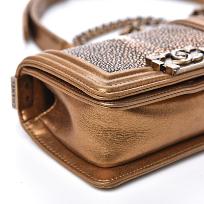 Chanel Galuchat Stingray Mini Boy Flap Gold 7 of 16