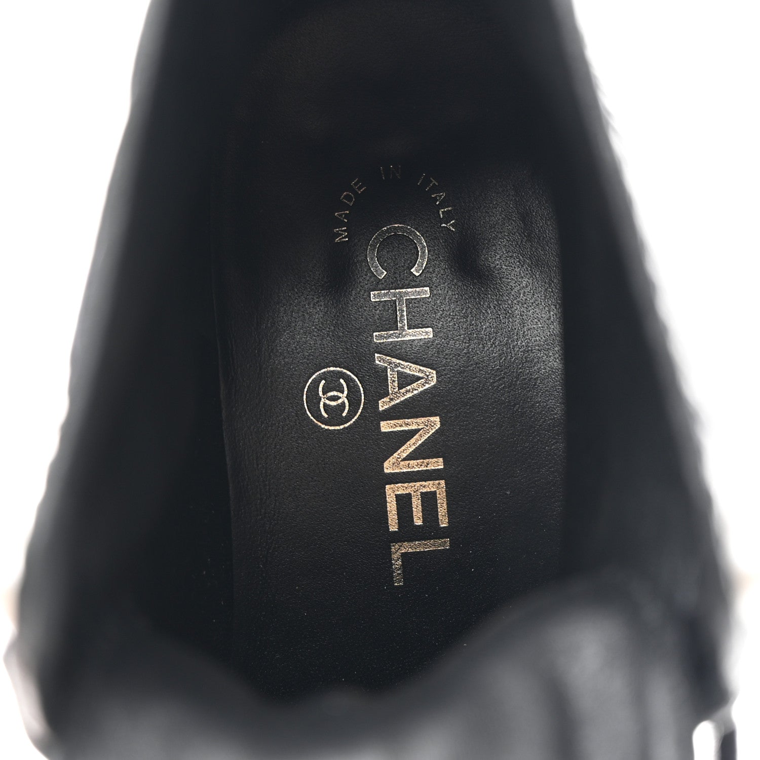 Chanel Shiny Calfskin Velvet Pearl Combat Short Boots 39 Black 8 of 9