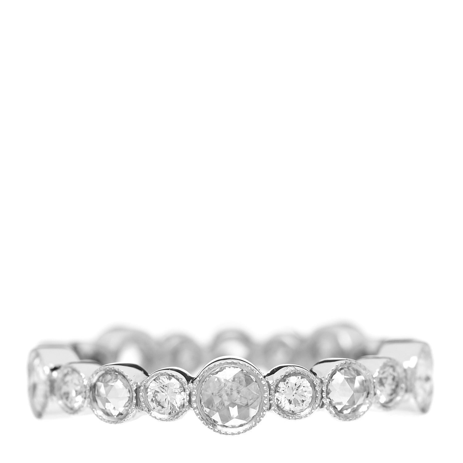 Tiffany Platinum Diamond Narrow Cobblestone Band Ring 49 5 2 of 3