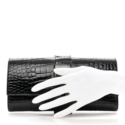 Hermes Shiny Alligator Medor Clutch 23 So Black 2 of 8
