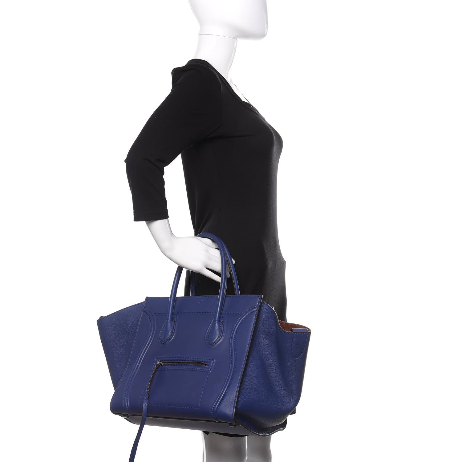 Celine Supple Calfskin Medium Phantom Luggage Indigo 2 of 10