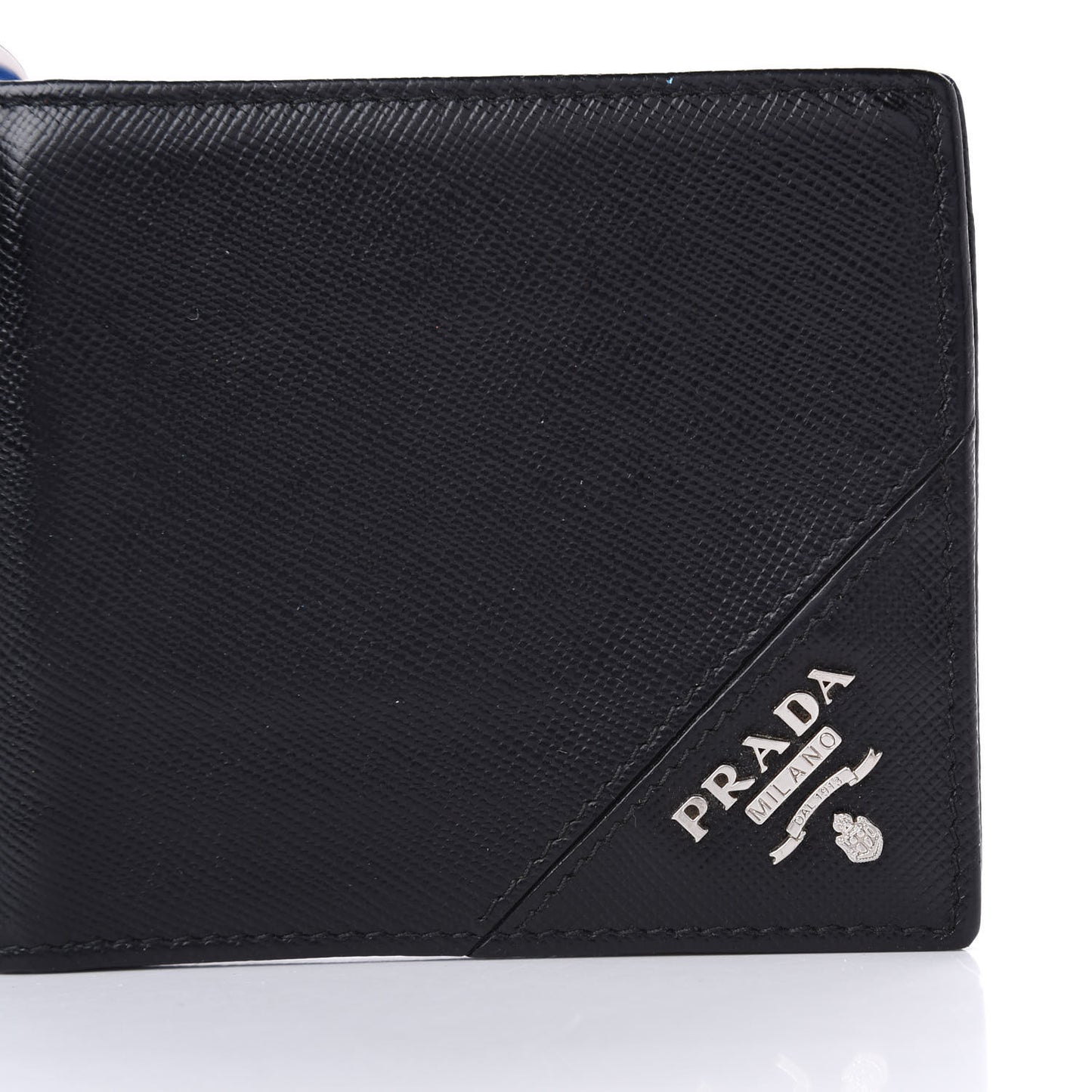 Saffiano Money Clip Bi-Fold Wallet Black