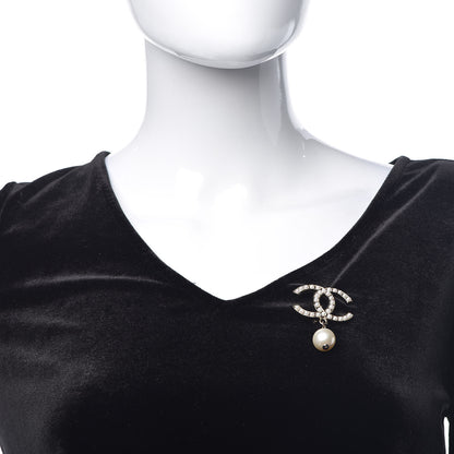 Chanel Pearl CC Drop Brooch Gold 2 of 4
