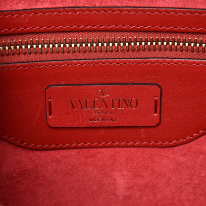 Valentino Garavani Vitello Groumette Small Rockstud Demilune Shoulder Bag Rosso Valentino 6 of 7