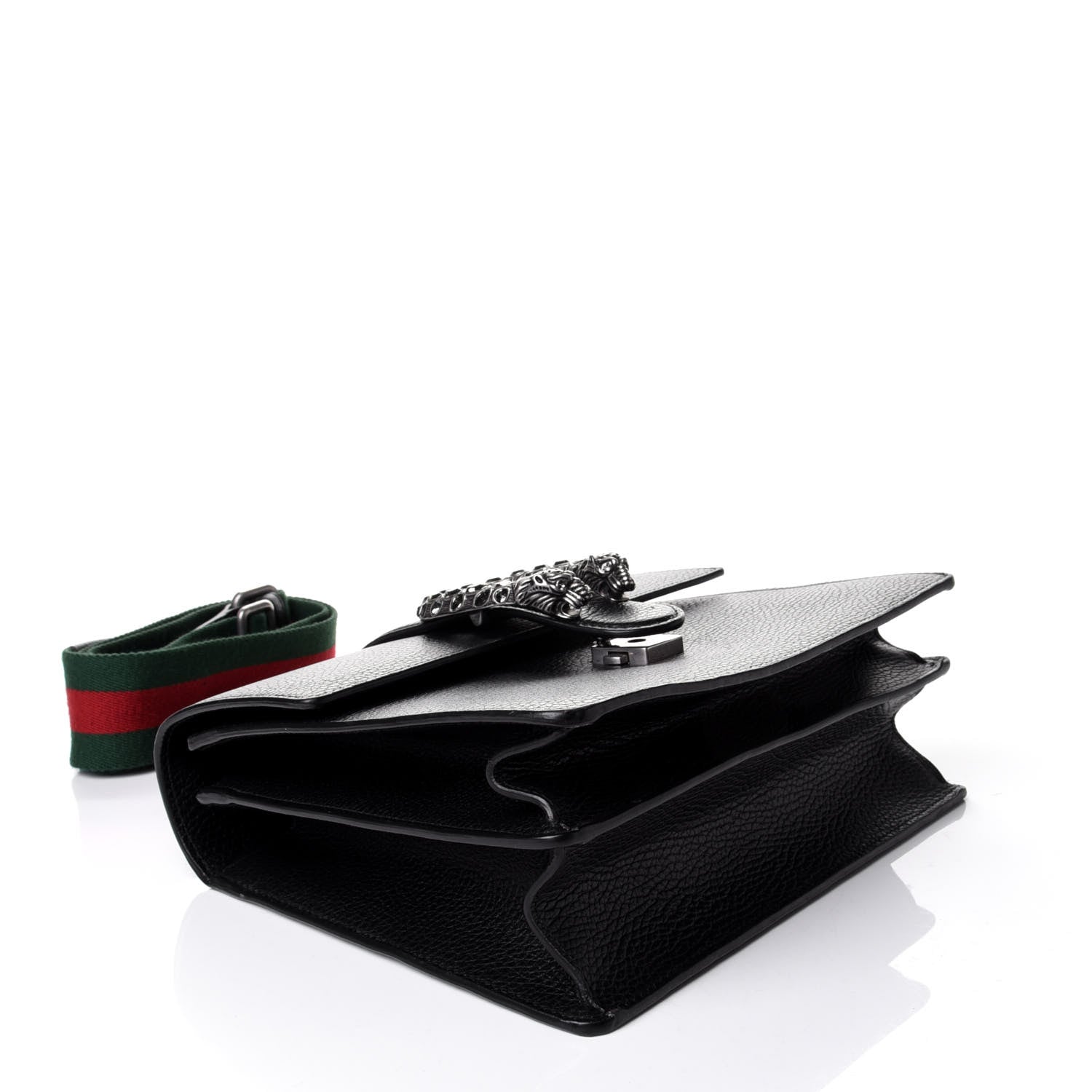 Gucci Dollar Calfskin Crystal Web Medium Dionysus Bamboo Top Handle Bag Black Black Diamond 3 of 6