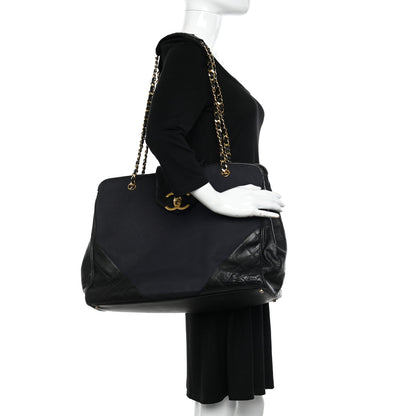 Chanel Canvas Calfskin XL Weekender Bag Black 2 of 11