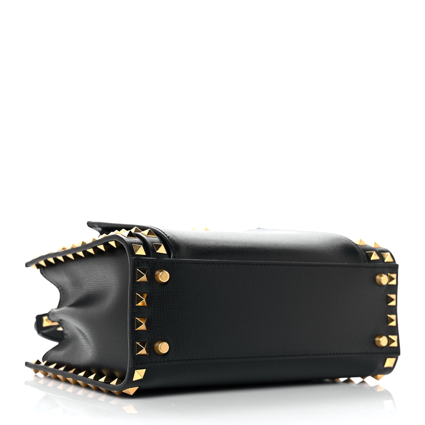 Vitello Small Rockstud Alcove Top-Handle Bag Black