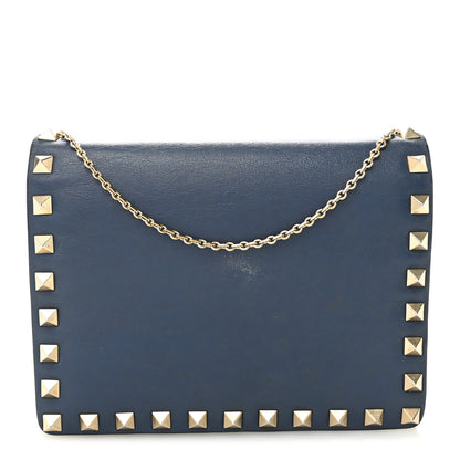 Valentino Garavani Calfskin Rockstud Wallet On Chain Marine 1 of 12