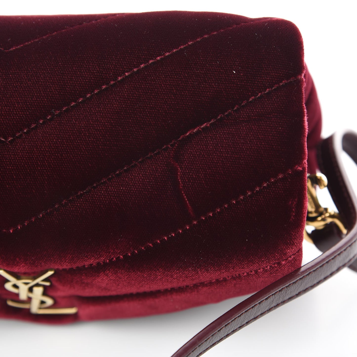 Velvet Y Quilted Monogram Toy Loulou Crossbody Bag French Burgundy