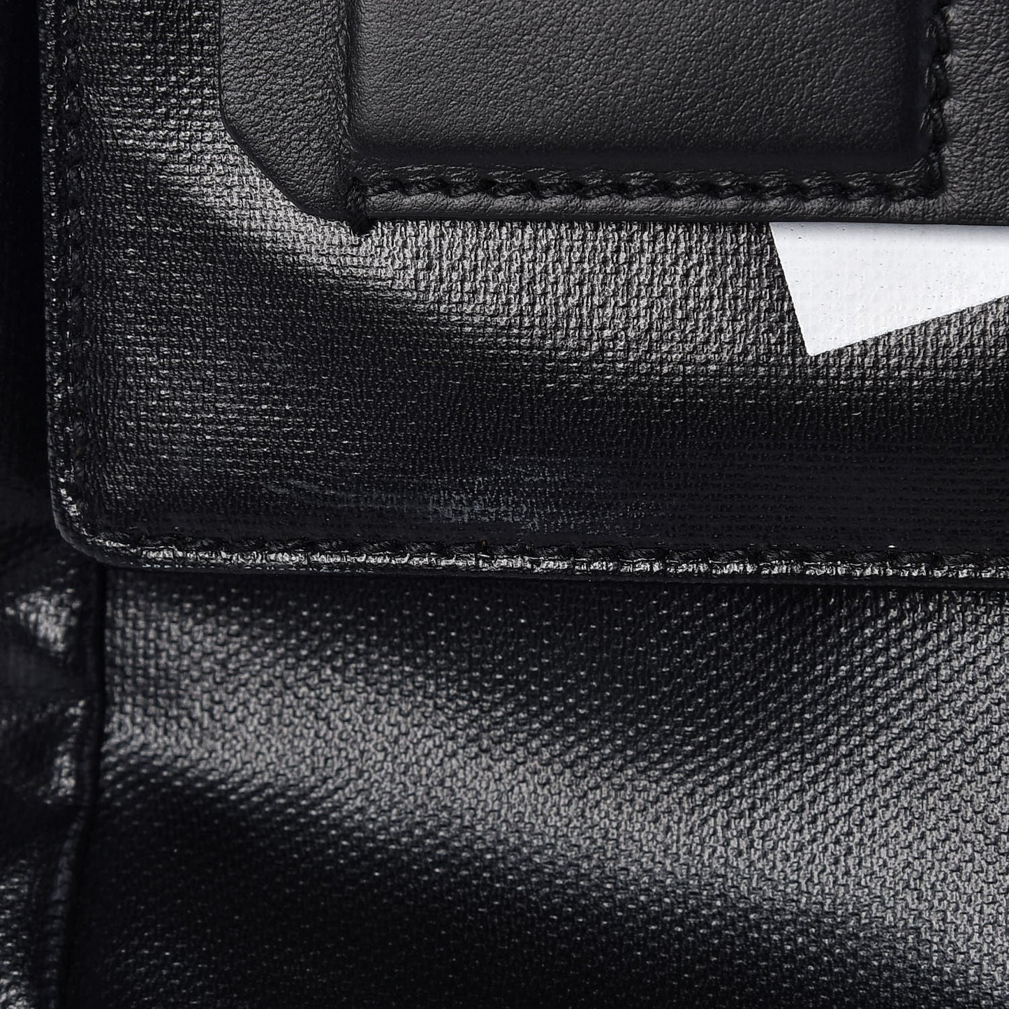 Calfskin Coated Canvas Logo Panel Messenger Black