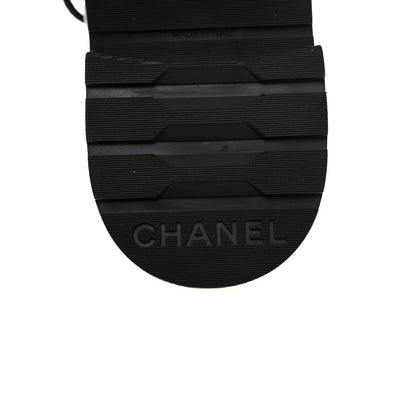 Chanel Shiny Lambskin Quilted Lace Up Combat Boots 36.5 Black 7 of 13