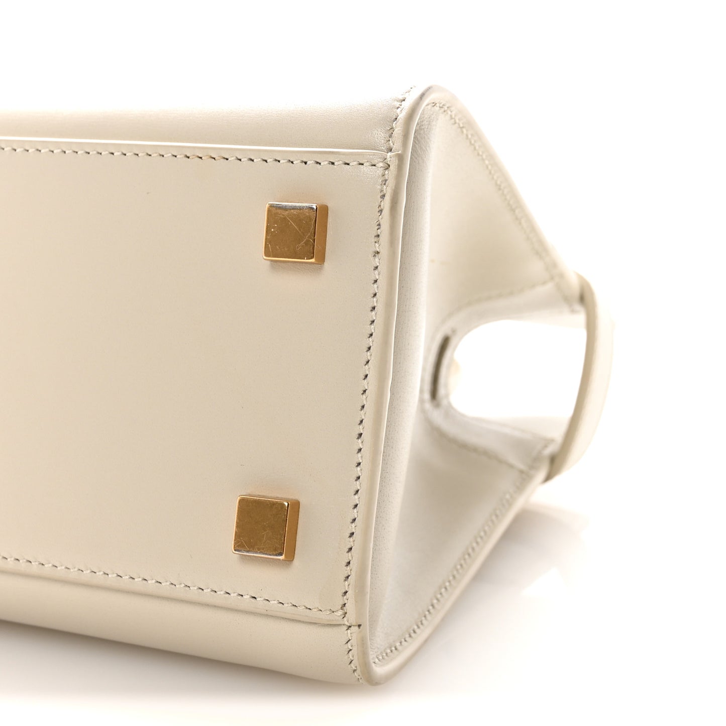 Smooth Calfskin Nano Manhattan Shopper Tote Crema Soft