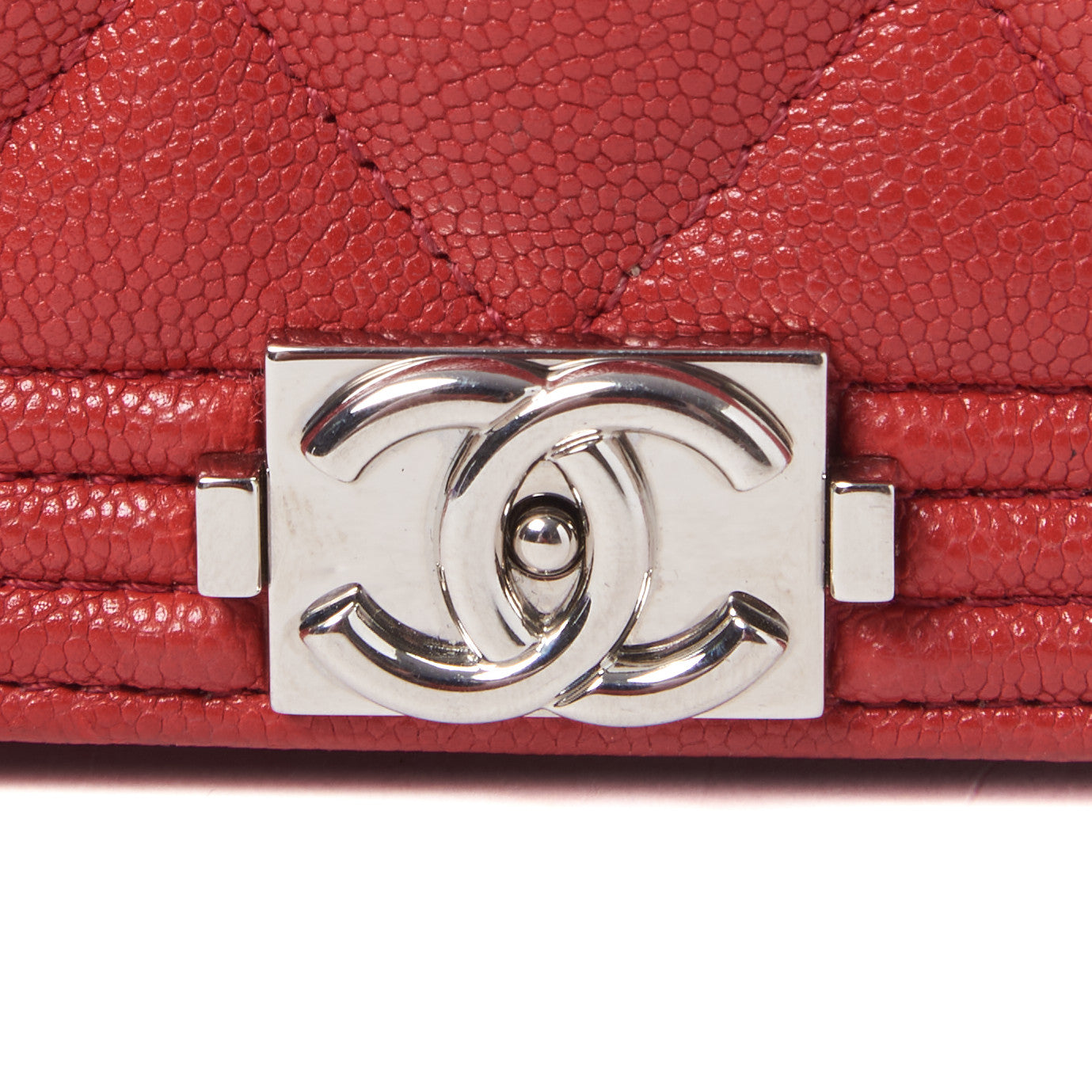 Caviar Quilted Boy Wallet On Chain WOC Red