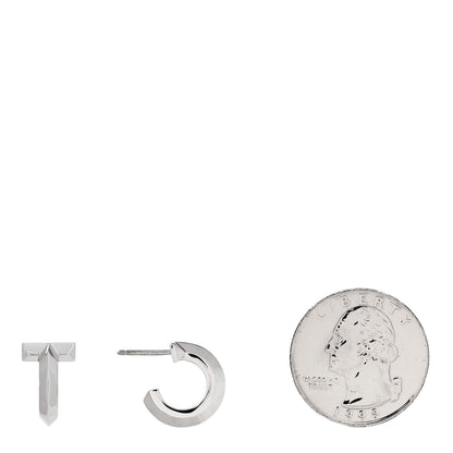 Tiffany 18K White Gold T1 Hoop Earrings 2 of 5
