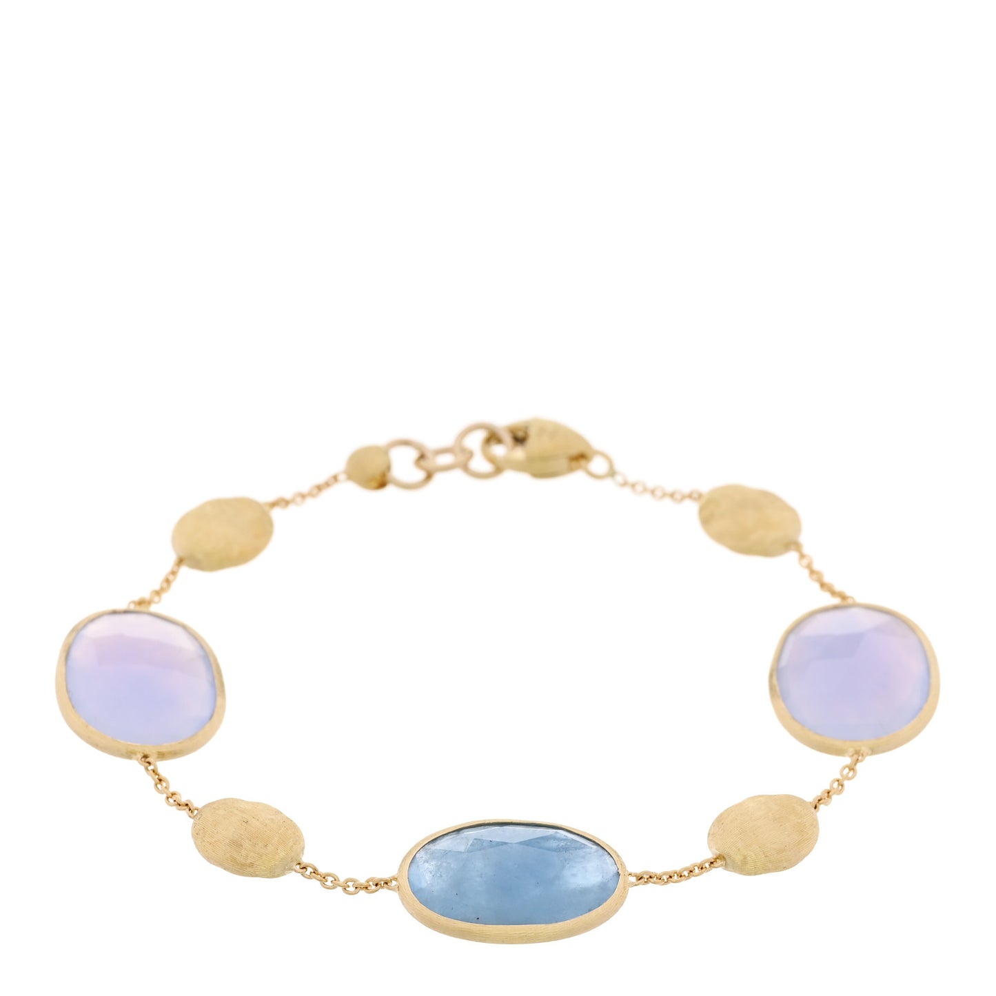18K Yellow Gold Aquamarine Chalcedony Siviglia Bracelet