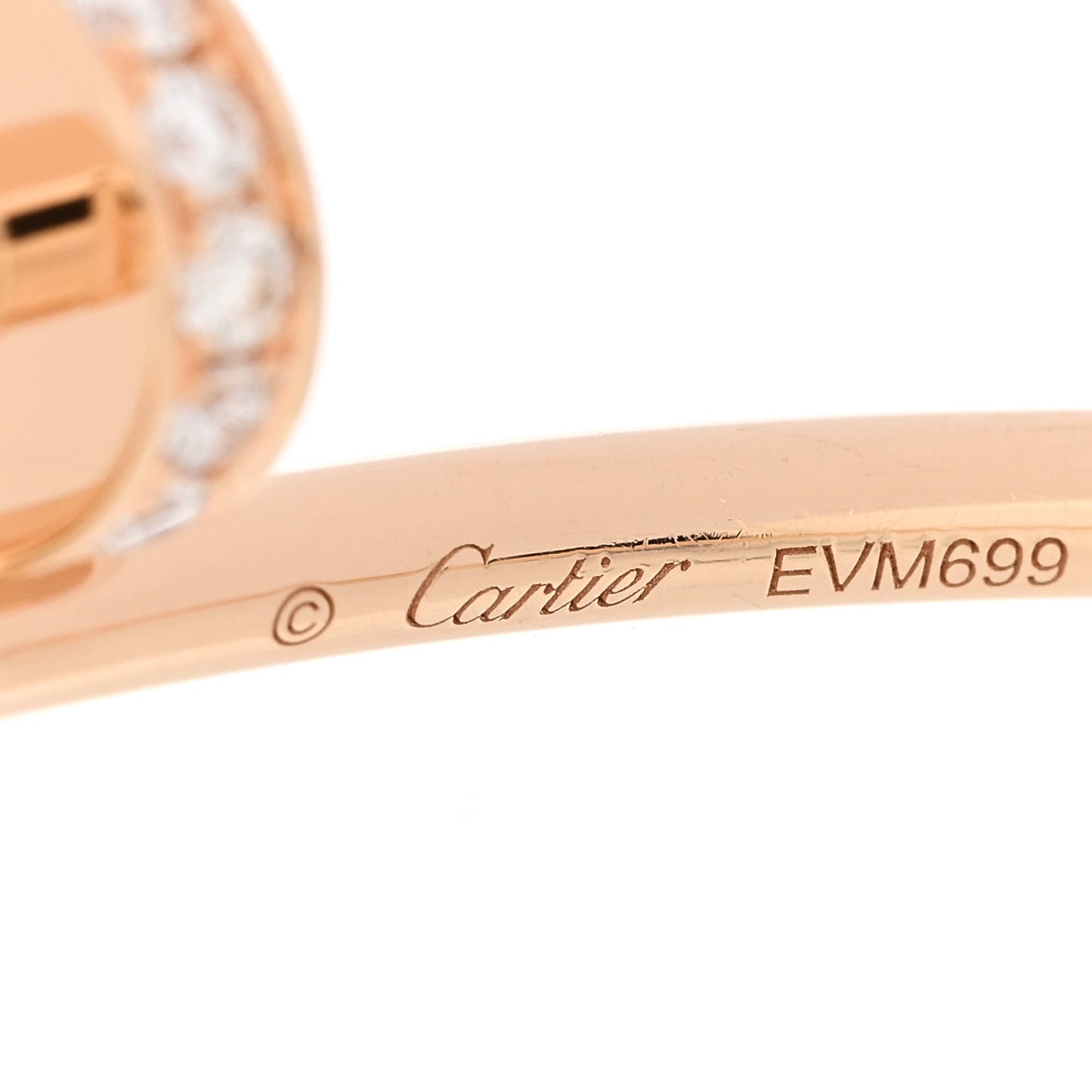 18K Pink Gold Diamond Juste Un Clou Hoop Earrings