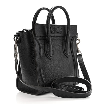 Celine Drummed Calfskin Nano Luggage Black 3 of 11