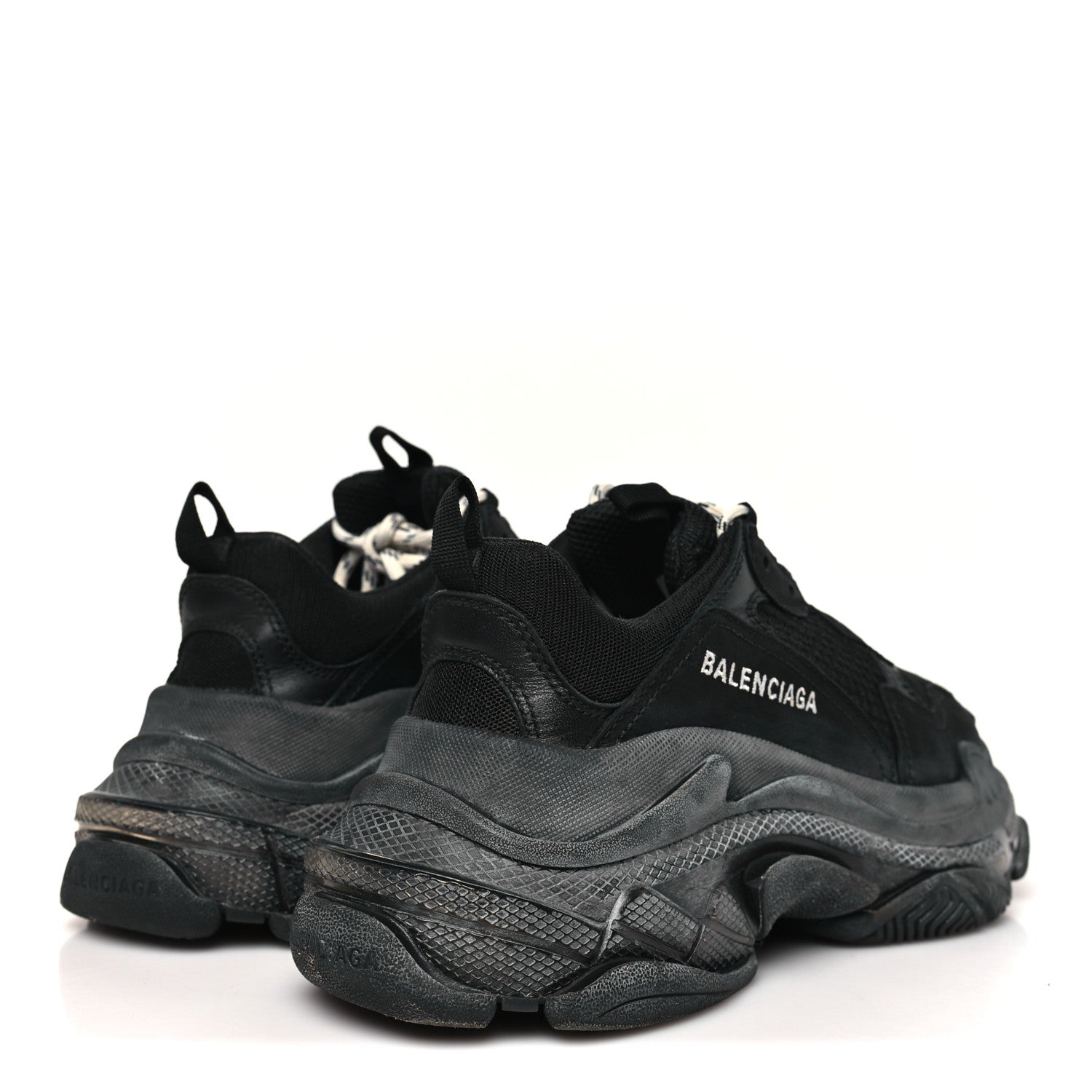 Balenciaga Fabric Mesh Clear Sole Womens Triple S Sneakers 38 Black 5 of 8